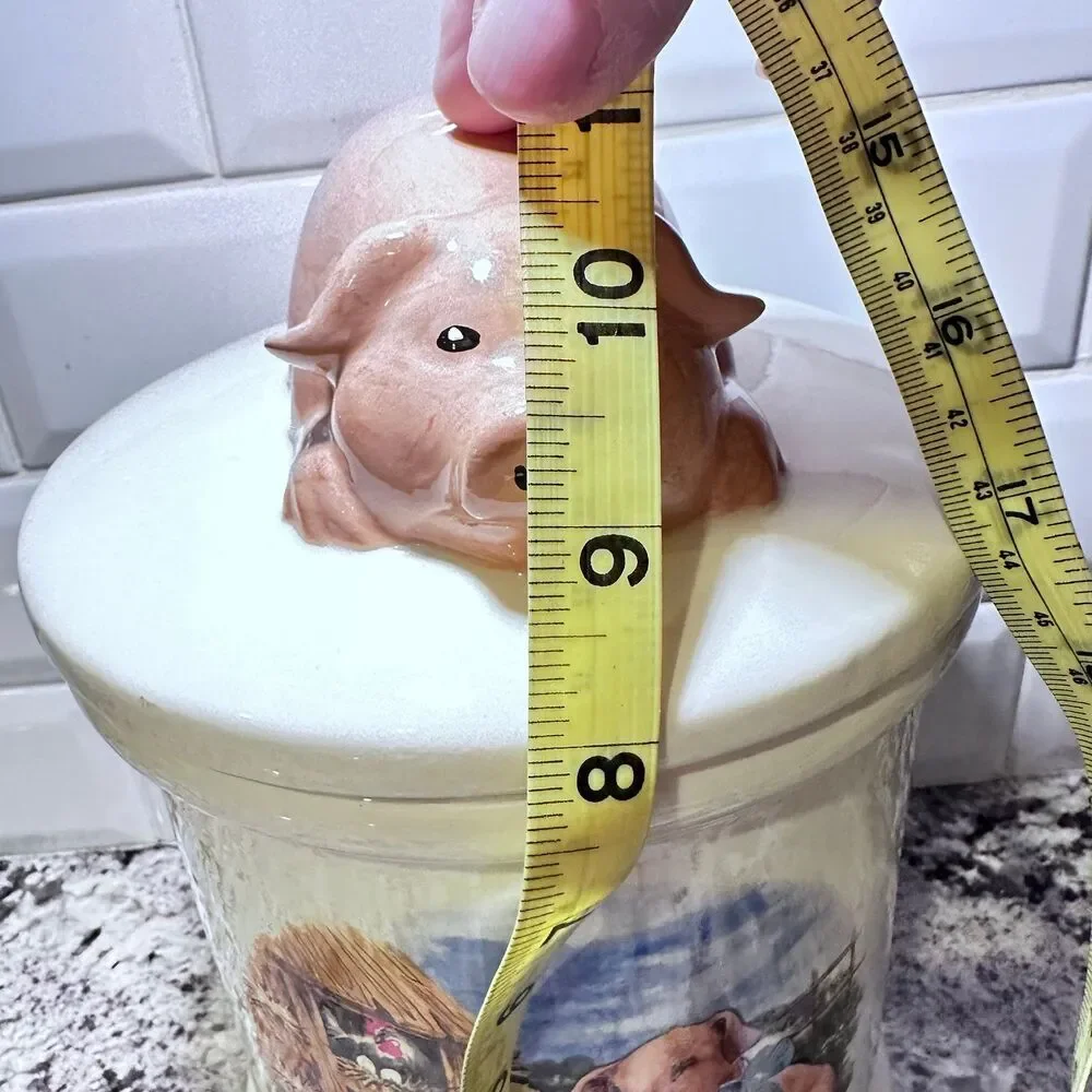 Vintage Pig Kitchen Cookie Jar, Canister with Lid